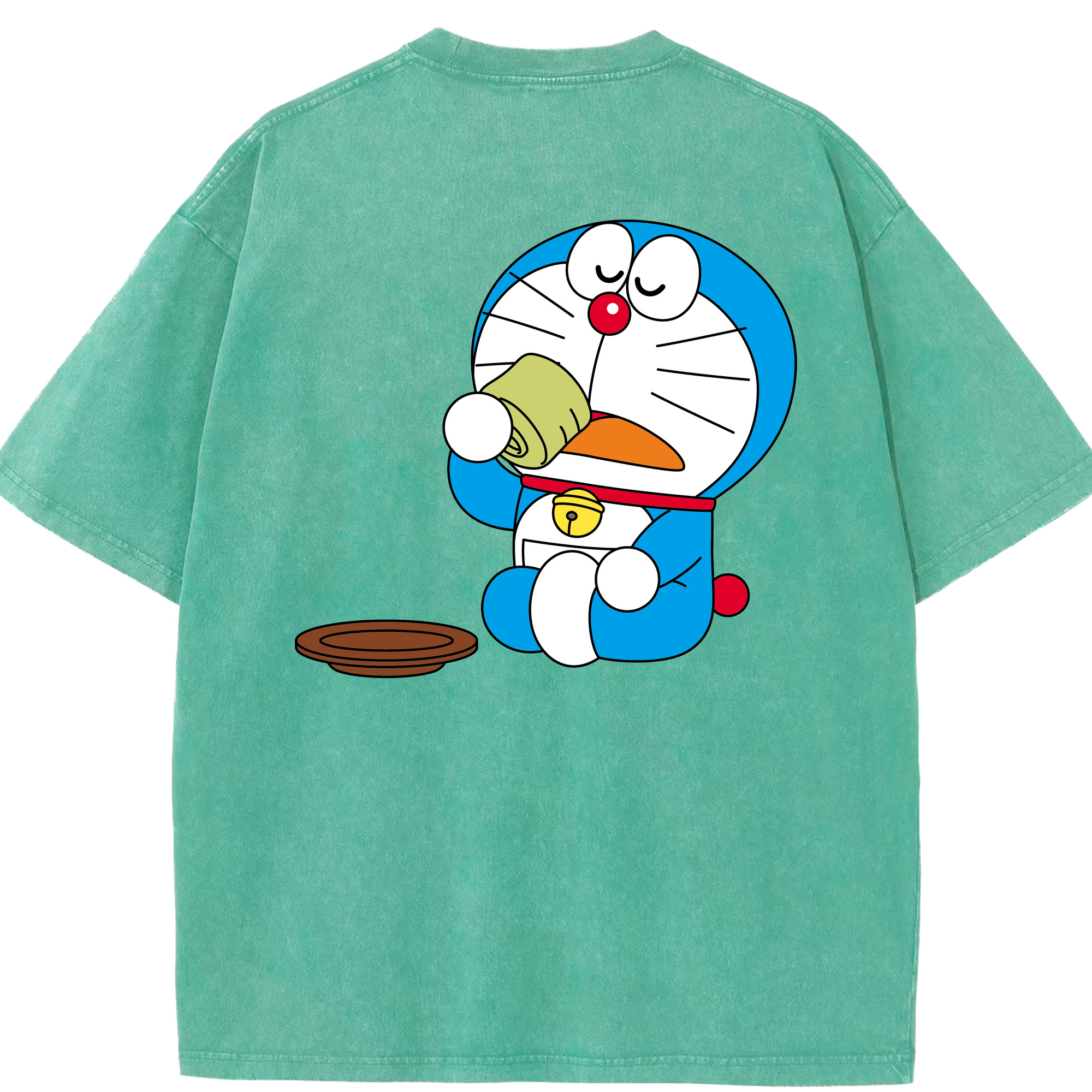 （画像用） ドラえもん Doraemon 綿100% ヴィンテージ風 半袖Tシャツ（背面プリント）